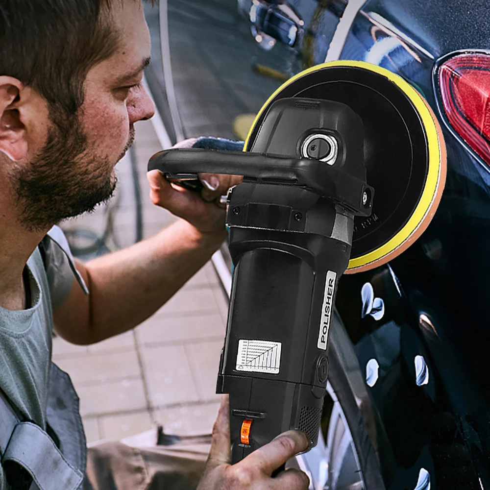 1400W High Power Car Polisher 8 Gears Auto Beauty Electric Polishing Waxing Machine Portable Car Detailing Scratch Repair Tools Car Polisher Power Tools Accessories