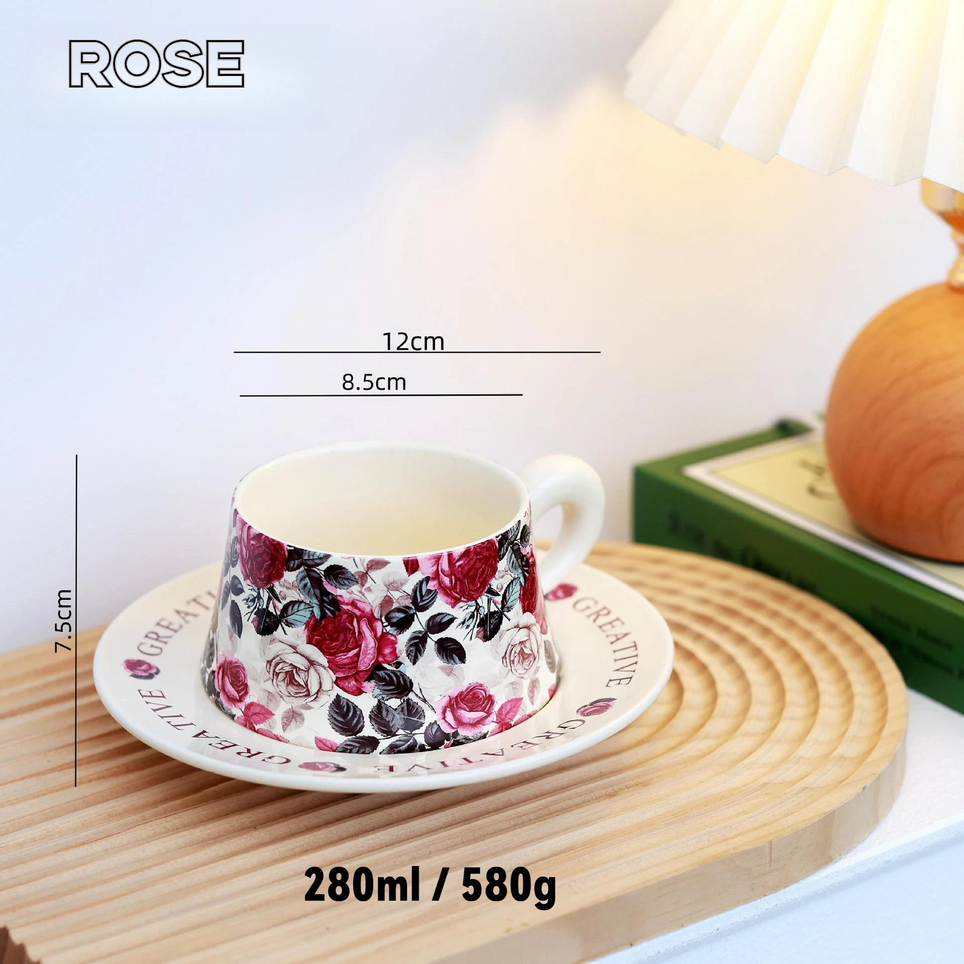 طقم فناجين قهوة وصحون سيراميك