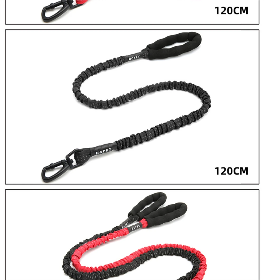 Large Dog Leash Elasticity Bungee Dog Training Leash with Soft Handle Pet Dog Running Walking Nylon Lead Rope Dog Supplies