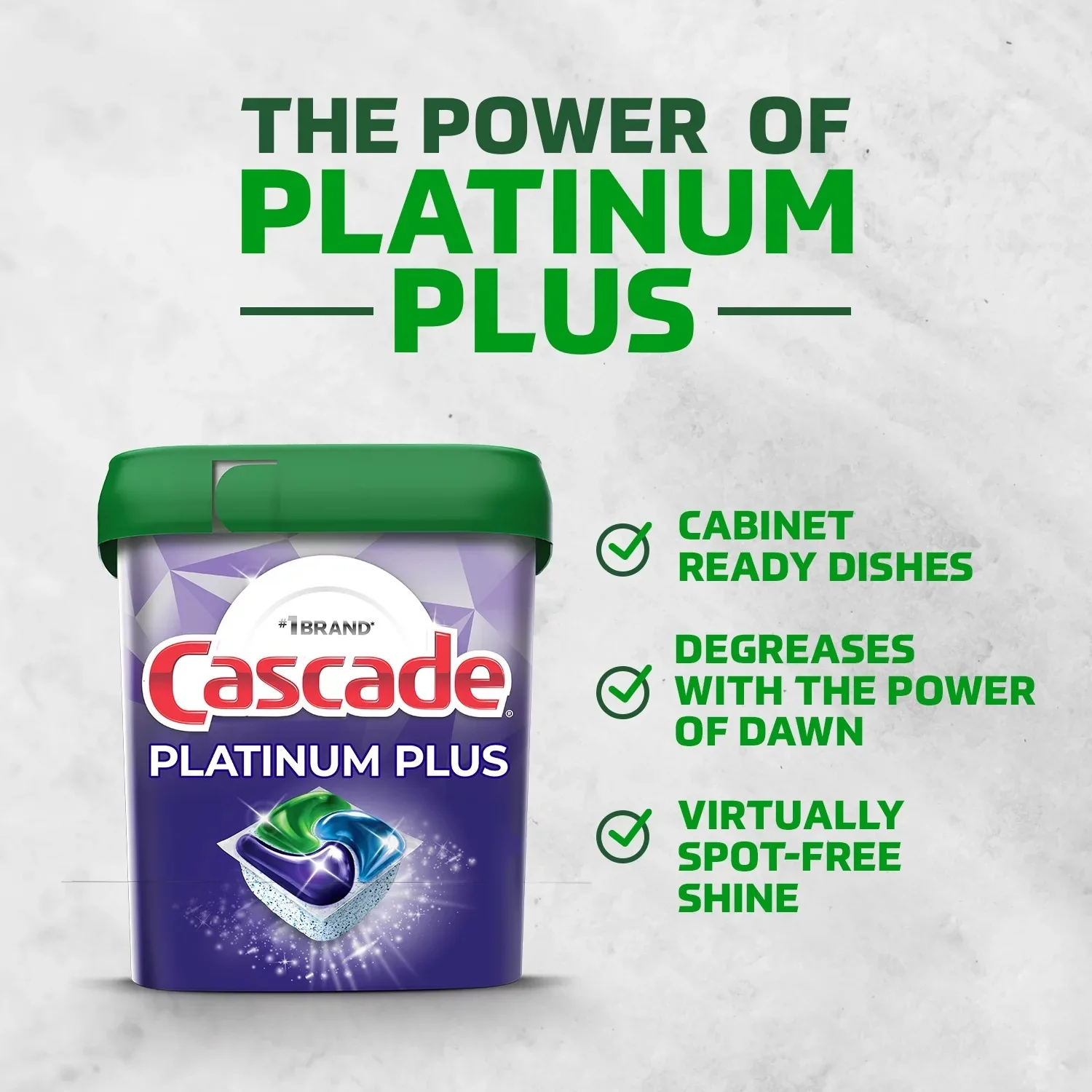 Dishwasher Detergent Pacs Platinum Plus 62 Count Fresh