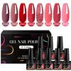 MEET ACROSS 8Pcs/Set 7.3ML Gel Nail Polish Nail Supplies Vernis Semi Permanent Nail Art Manicure Soak Off UV Gel Nail Varnish 4