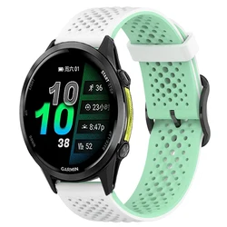 Premium Silicone Sport Strap - Universal Fit - Forerunner 970 (White Duck Green)