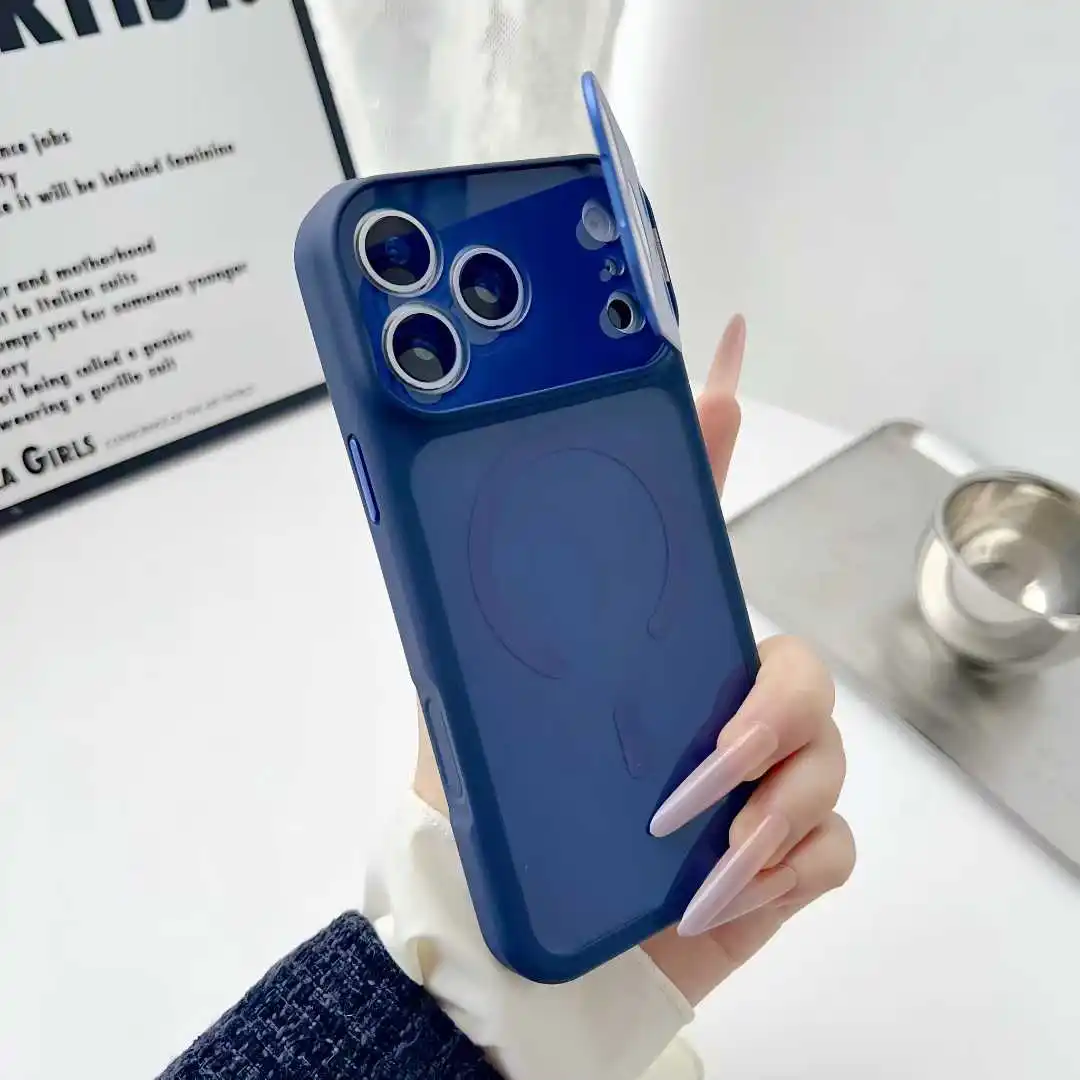 Sleek Matte Metal Camera Protector with MagSafe-Compatible Magnetic Shockproof Cover