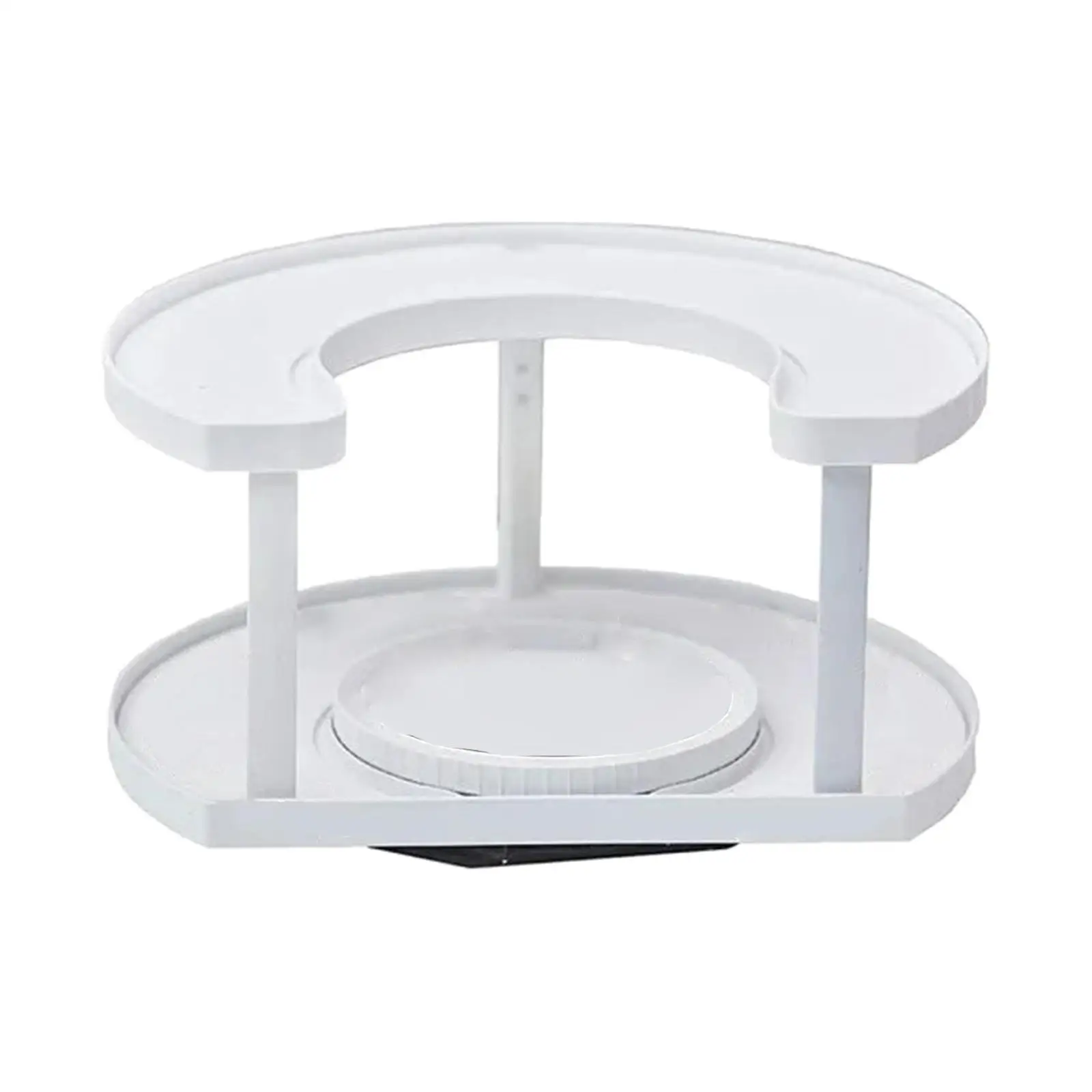 360 Degree Rotating Spice Rack Turntable 2 Tiers For Kitchen Cupboard Makeup Vanity