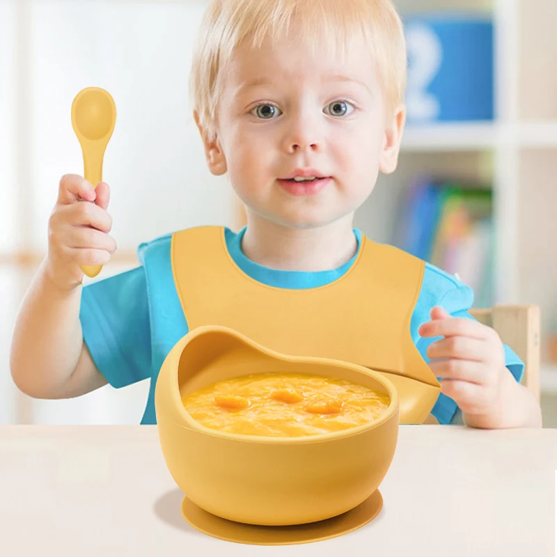 Car Shape Silicone Baby Feeding Set Suction Plate Silicone Baby Bowl Snack Cup Wooden Spoon Fork Kids Tableware Children Dishes silicone meal set,silicone feeding set,baby tableware set
