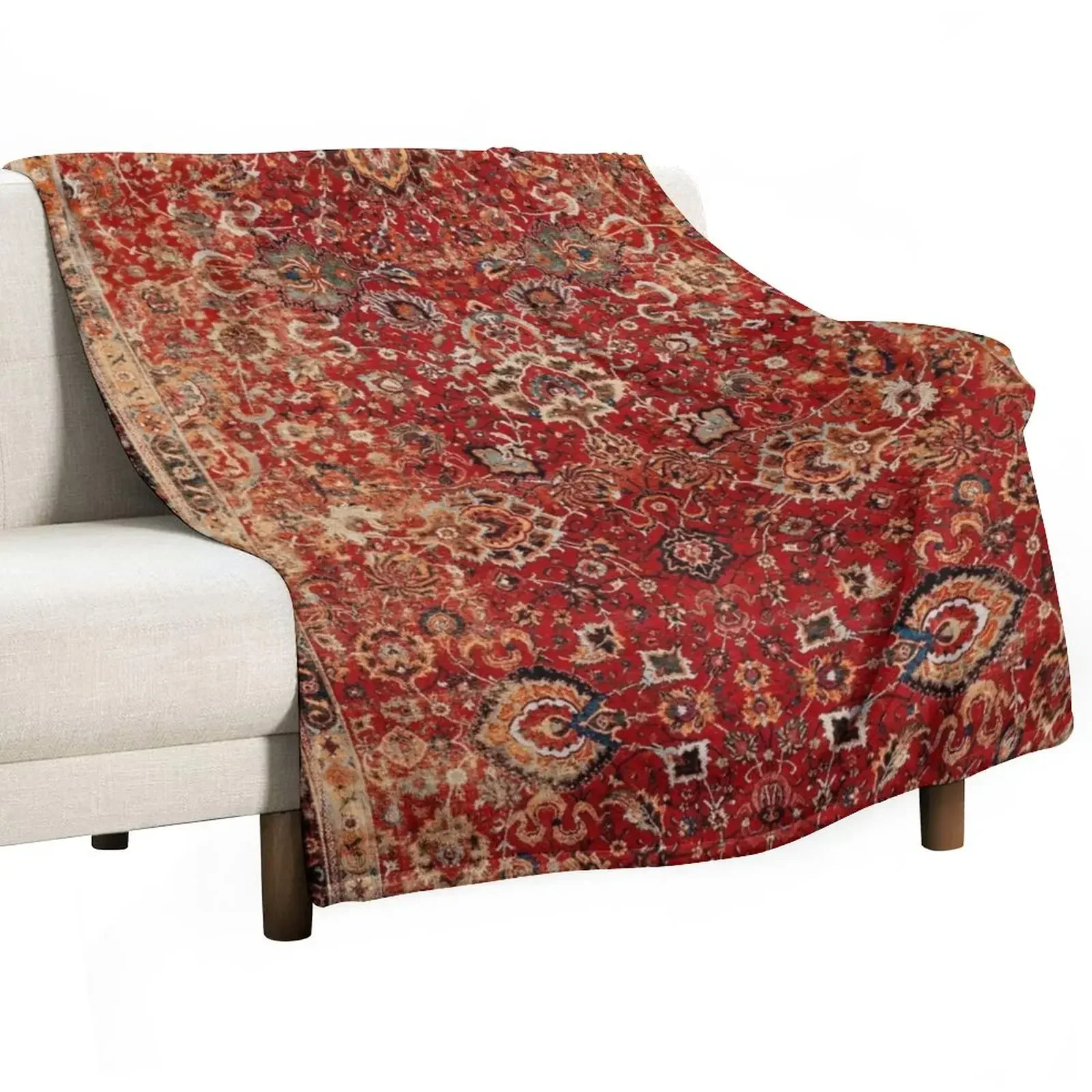 

17th Century Afghanistan Rug Print Throw Blanket Decorative Sofa Thermals For Travel Bed Fashionable wednesday Blankets