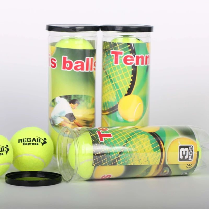 Regail 3Pcs/ Lot Tennis Balls High Rebounce Tennis Training Cricket Ball Sports Accessories Practice Hit Trainer
