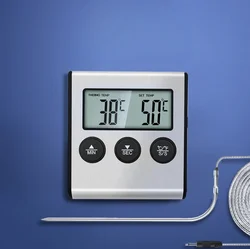 Digital Kitchen Cooking Thermometer with Timer Function for Accurate Food Temperature Measurement (Battery not included)