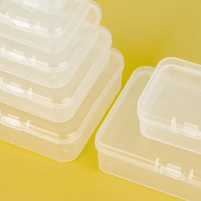 10Pcs/Set Storage Box Transparent Square Plastic Boxes Earrings Jewelry Packaging Storage Dustproof Box DIY Jewelry Organizer