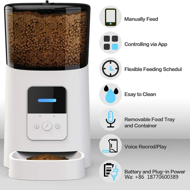 6L Cat Feeder Smart Automatic Food Dispenser Drinking Fountain Feeder Wifi Automatic Water Dispenser for Pets 2