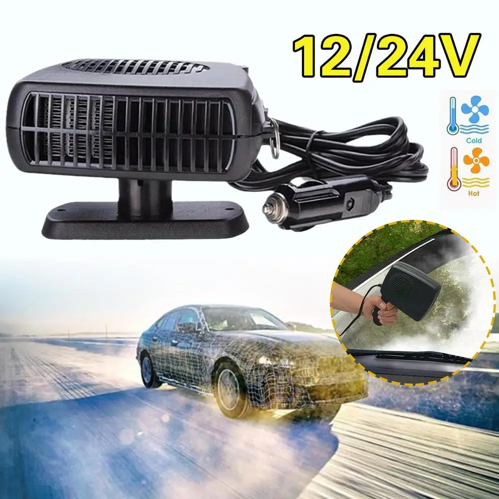 200W 12V/24V Portable Fan 2 IN Coog 1 Heater Electric Auto Car Windshield Anti-Fog Heating Defrost_voghion.com