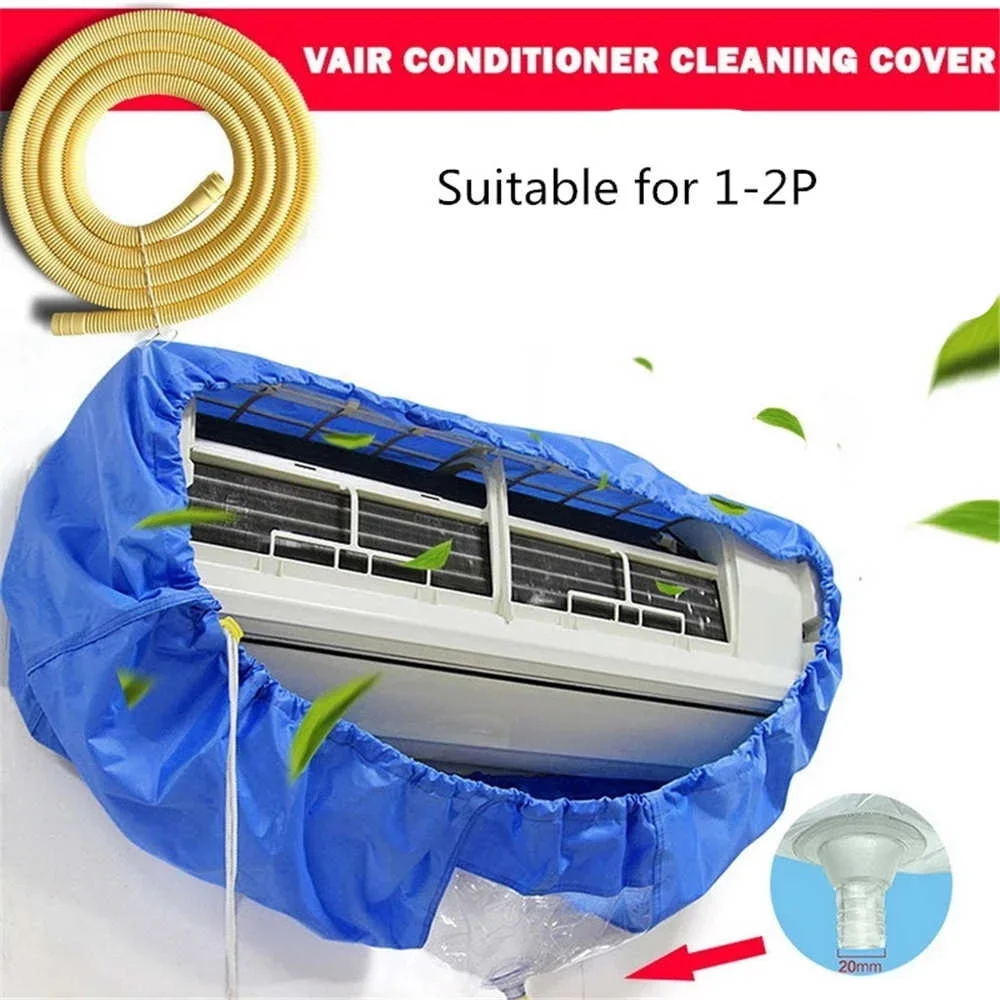 Couvercle de climatiseur mural, nettoyage de climatisation, couvercle de protection anti-poussière, sacs de nettoyage avec tuyau de 1m 1 Couvercle de climatiseur mural, nettoyage de climatisation, couvercle de protection anti-poussière, sacs de nettoyage avec tuyau de 1m 1