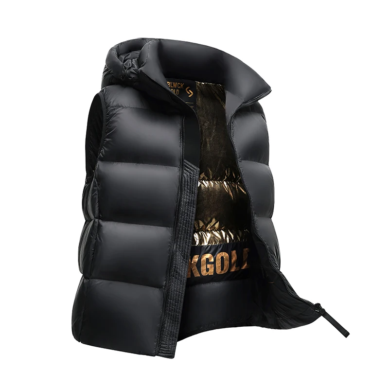 Men Down Vests Autumn Winter Casual Fashion Business British Warm White Duck Down Trend Versatile Hooded