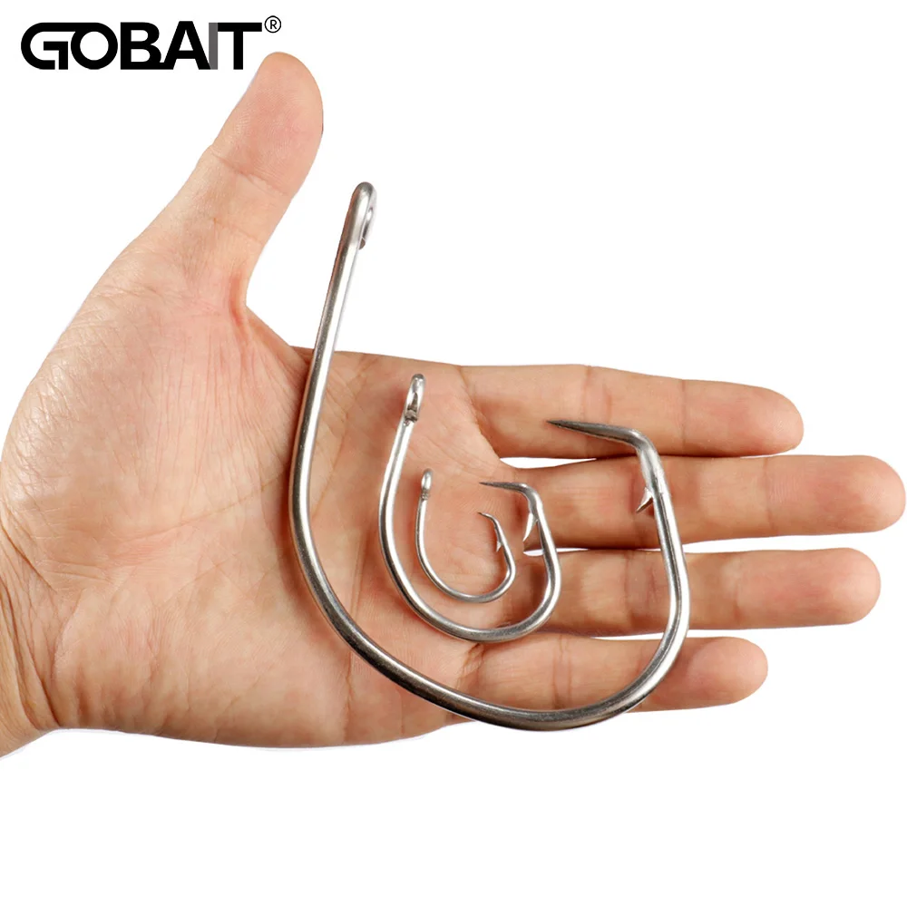 Fishhook 5/0-16/0 Giant Tuna Shark Fish Hook Steel Alloy Gaff Barbed Angle  Radian Bend Barb Fishing Gear In-line Circle Hooks