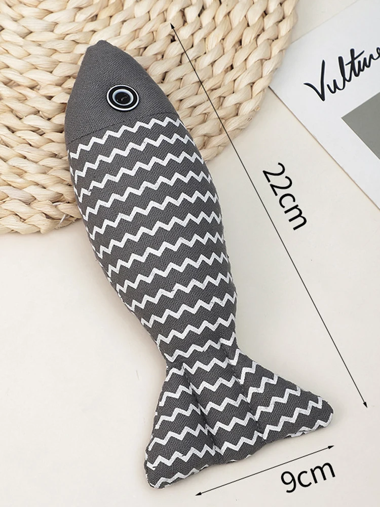 Cat Toys Linen Fish Pillows Self-hi Cat Mint Doll - PeticaDeals