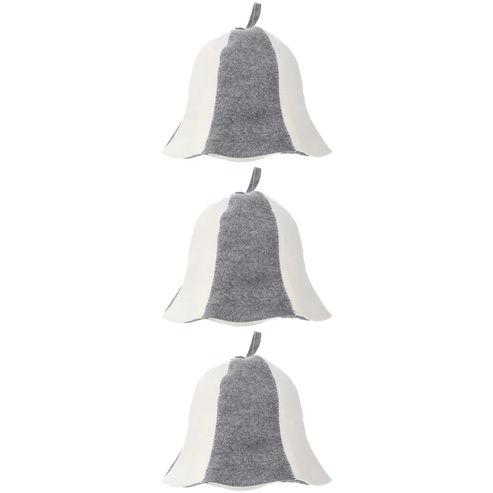 

3 pcs Felt Sauna Hats Thick Sauna Hats Protective Sauna Hats Comfortable Sauna Caps