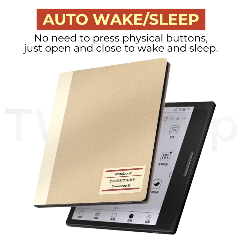 Twosheep 7-Inch Magnetic Notebook-Style Case with Auto Sleep Function