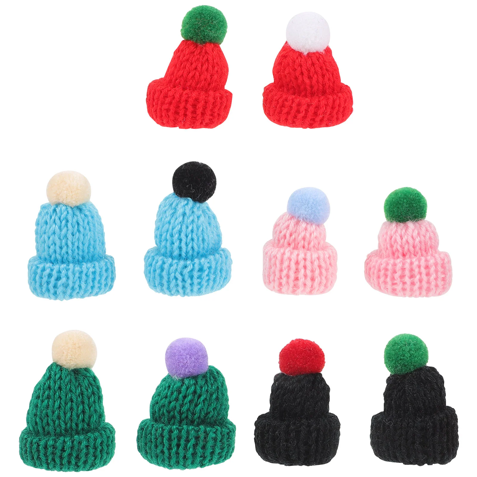 10 Pcs Bonnet for Kids Small Christmas Hat Caps Crochet Decor Mini Knitting Child Hooks