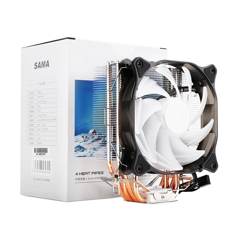 Sama Cpu Cooler 125w Tdp 4pin Pwm Tubos de Calor para Intel Lga 1700 2011 1200 1150 1151 X79 X99 e5 Amd Am3 Am4 Radiador de Refrigeração do Computador - Imagem 6
