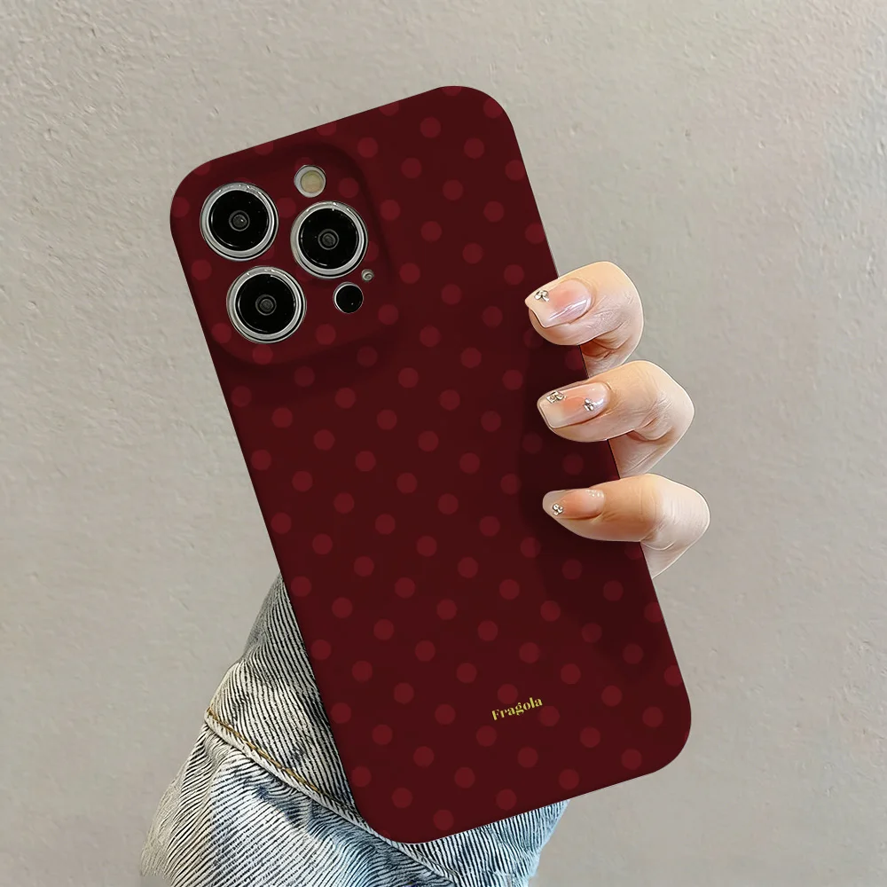 Premium Red Wine Glossy Film Hard Phone Case