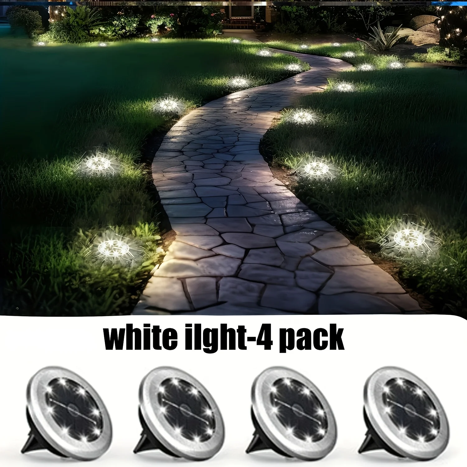 รูปสินค้า ไฟพื้น LED พลังงานแสงอาทิตย์ 4 ดวง