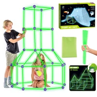 Glow In The Dark Fort Building Play Tent Kit for Kids Creative Set for Indoor & Outdoors Activity STEM Construction Toys Gift 1
