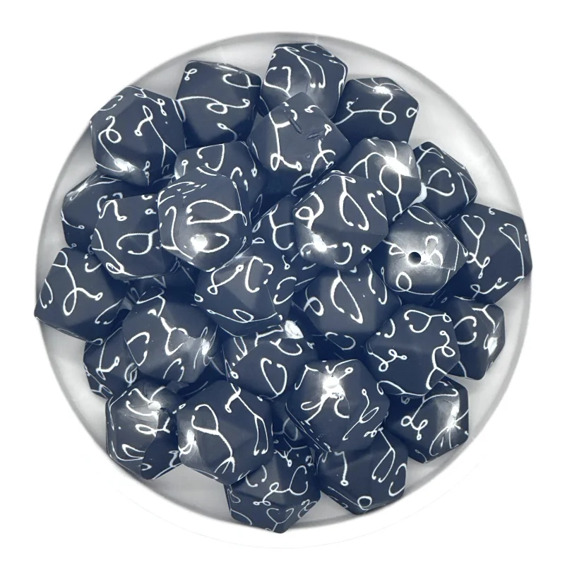 Colorful Hexagon Silicone Beads for DIY Crafts and Decorations (10/20pcs, 14mm)