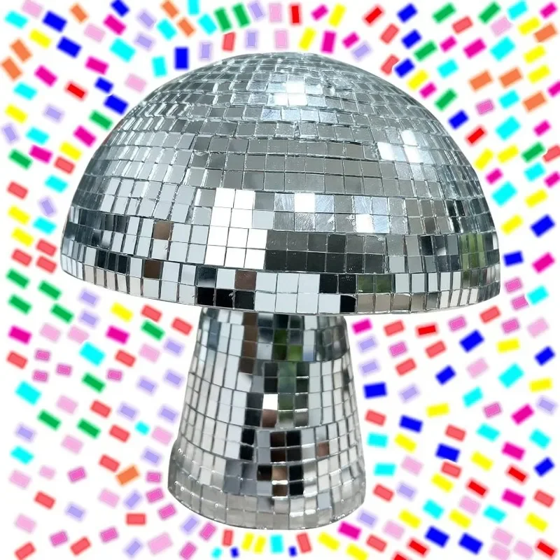 Mushroom Disco Ball Mirror Reflective Home Decoration Crafts Mushroom Ornaments Technology Bar Atmosphere Decoration Miniatures