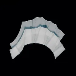 Silicone Webbed Finger Swim Training Paddles - M (C162 - White 2pc)