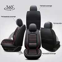 Universal Leather Car Seat Covers for SUVs  Sedans Trucks Breathable Elegant Easy-Clean Comfortable Fit Airbag Port Waterproof 3