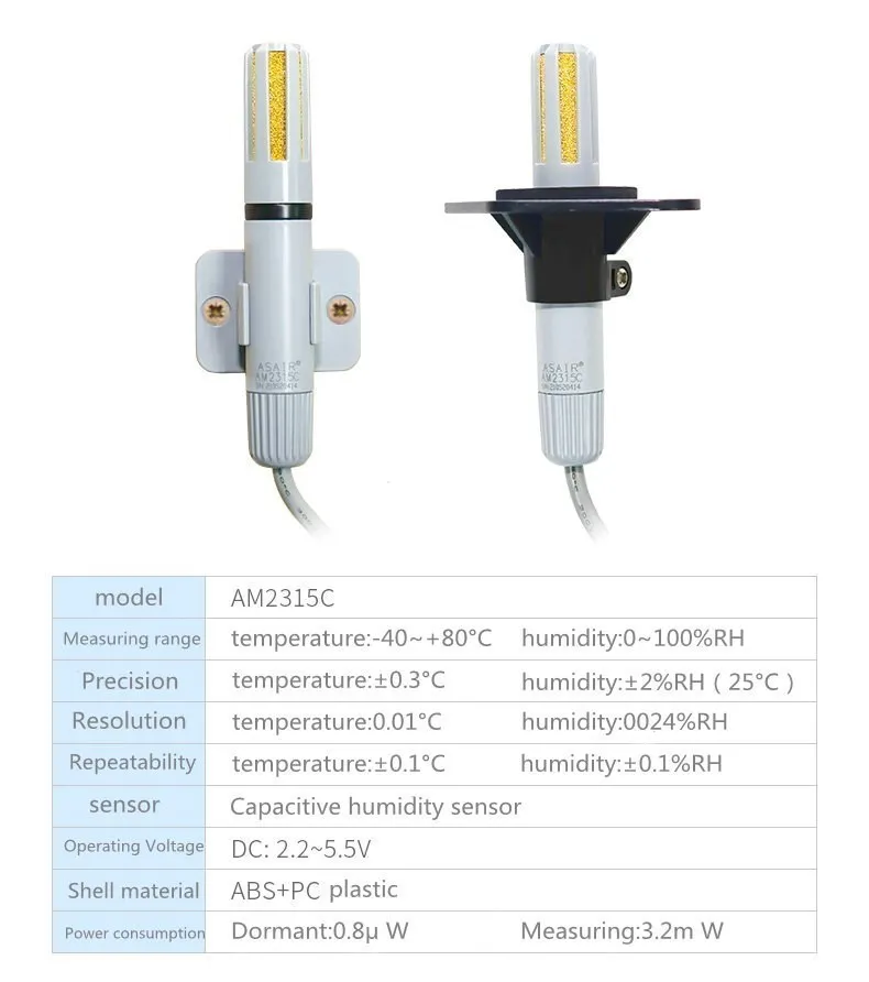 Am2315c hochpräziser Temperatur-und Feuchtigkeit sensor in Industrie qualität iic Signal DC 2,2 bis 5,5 V. – Detail 1