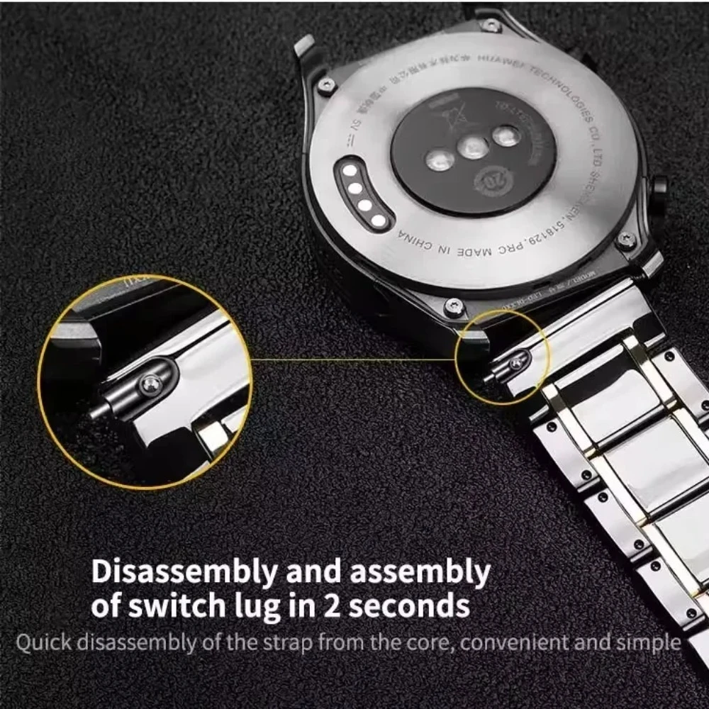 Elegant Ceramic and Metal Wristband - 20/22mm Premium Strap