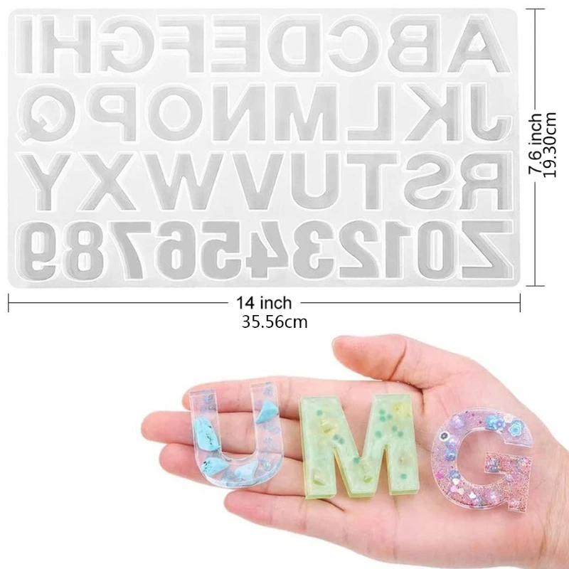 244 Pcs Letter Number Keychain Molds Set Resin Pendant Casting Mold with for Key Ring Jump Rings Screw Eye Pin Drop shipping