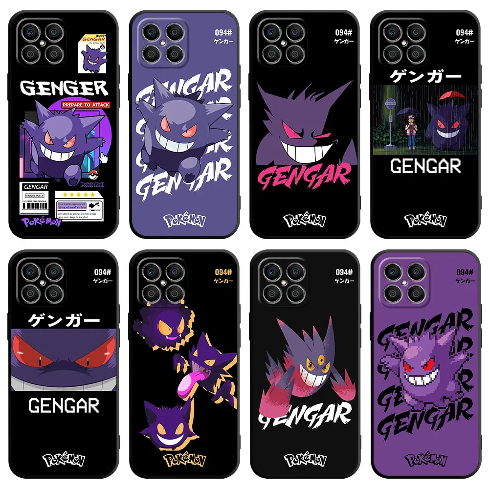 

Ghost Gengar Pokemon Case For Huawei Honor X8 8X X7 50 70 Lite P30 Pro P40 X9a X8a 90 Magic 5 Silicone Phone Cover TPU Fundas