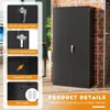 Steel SnapIt Storage Cabinet72"Locking Metal Garage Storage Cabinet with 4 Adjustable Shelves,2 Doors and Lock for File,Office 4