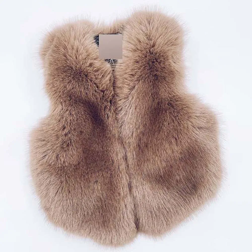 

MLOVE Style Synthetic Fur Vest In Baby Size Supplier Directly Sell Beautiful Thick Fur Jacket Faux Fur Gilet