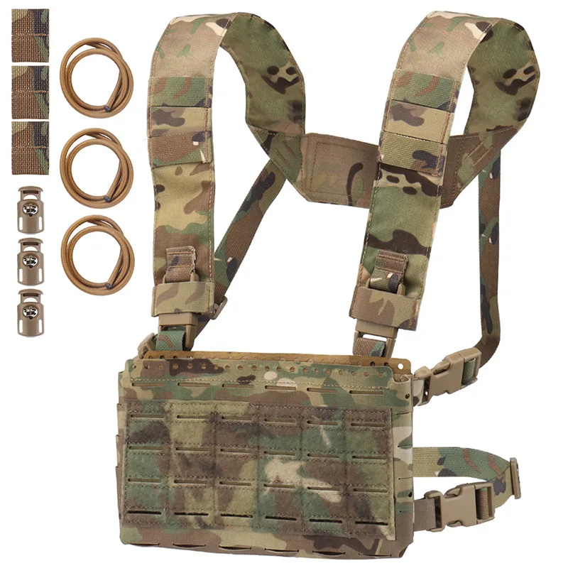 

Tactical Micro Fight Chassis MK5 Chest Rig MkV Laser Cut MOLLE Triple 5.56 Magazine Placard Pouch for Plate Carrier Hunting Vest