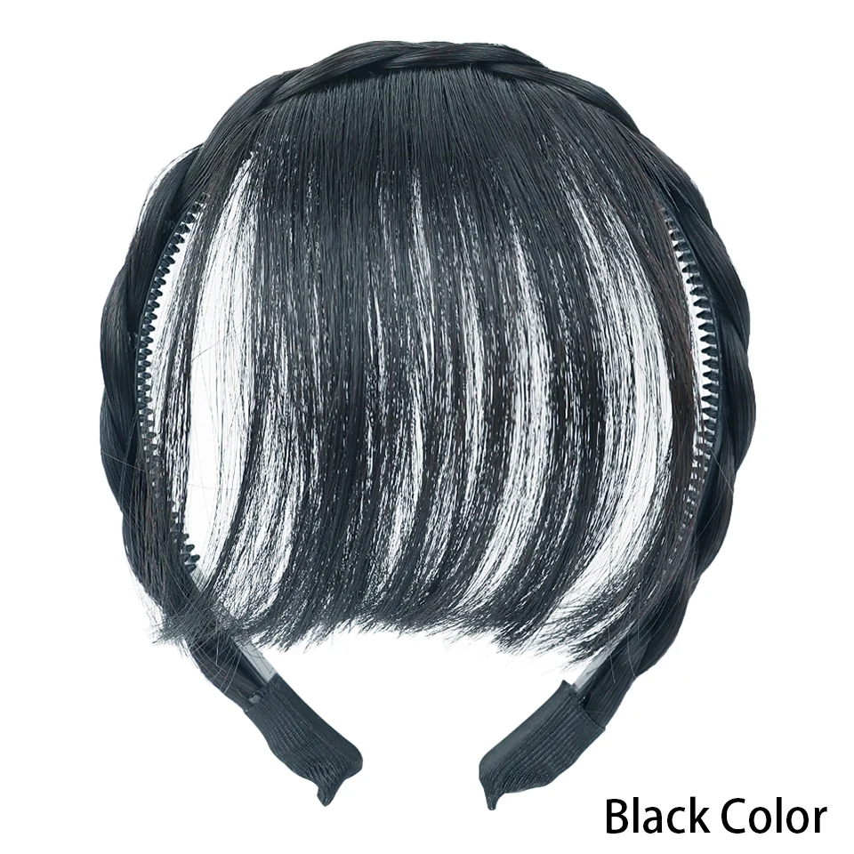 LUPU Synthetic Twist Braid Headband With Fringe Bangs Hair Hoop Wig Braids Hair Extensions For Women Girls Hair Accessories