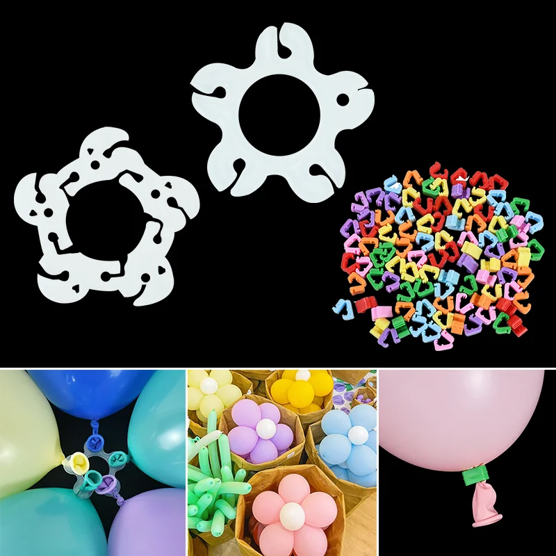 20/100pcs Flower Balloons Clips Flower Modelling Balloons Sealing Clamp