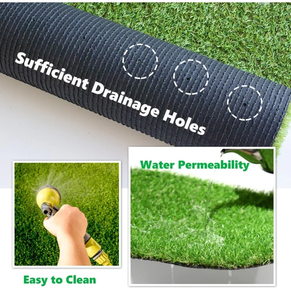 10FT x 20FT (200 Square Feet) 0.8 inch Realistic Fake Synthetic Grass Carpet, 20mm Thick Indoor Outdoor, Artificial Lawn