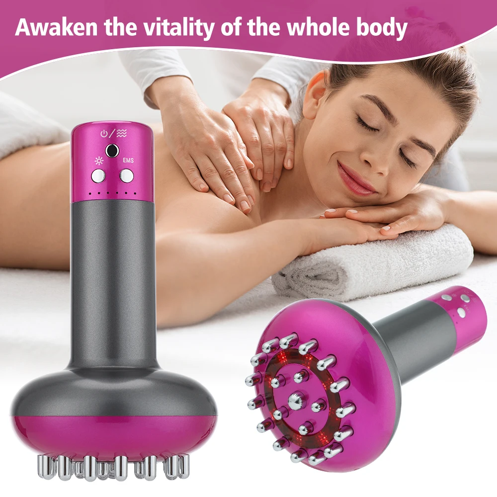 EMS Meridian Massager Body Slimming Massager Vibration Hot Compress Guasha Scraping Brush Detox Slimming Fat Burner Beauty Tools