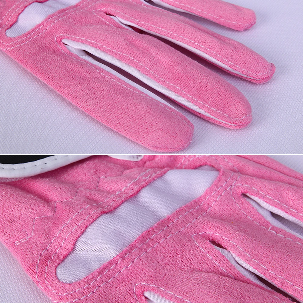 PGM 1pair Women Golf Gloves Soft Microfiber Cloth Breathable Non-slip Protective Gloves Hand Wear Golf Accessory ST009 3