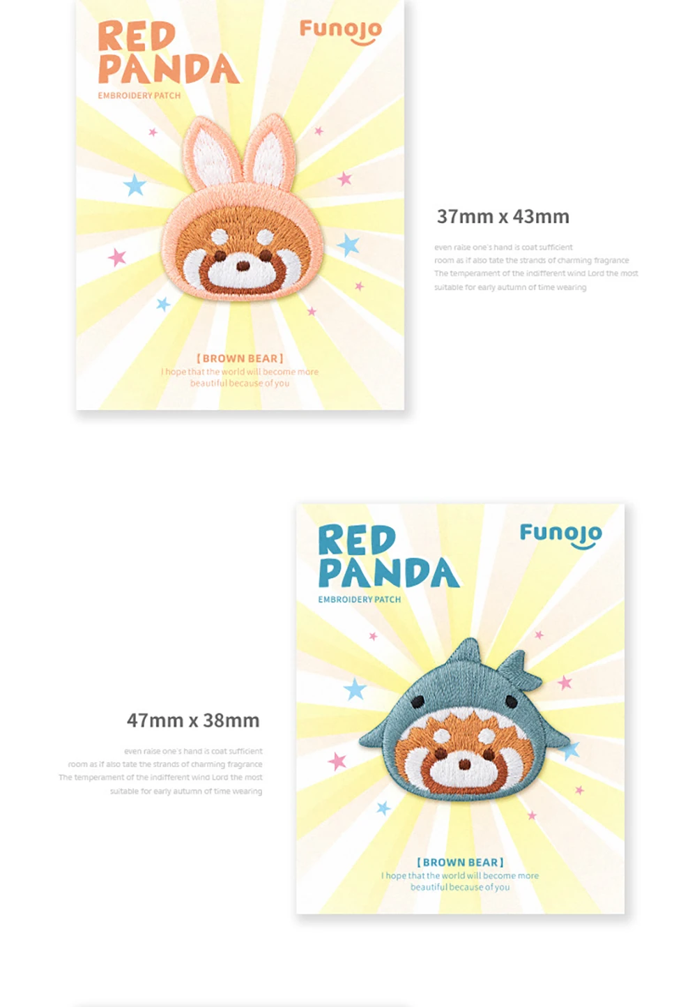 Roter Panda Kopf Cross-Dressing gestickte Patches für Mädchen Tasche Dekoration kleinen Kleber Aufkleber für Kinder Kleidung Designer – Detail 1