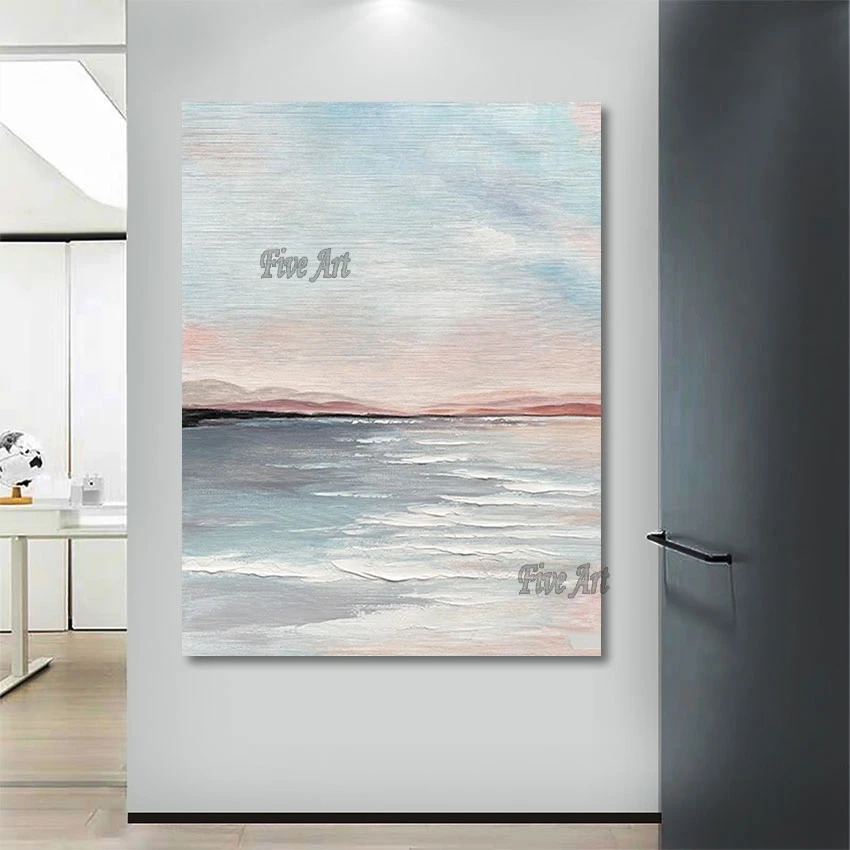 

Hand-painted Textured Oil Painting Abstract Modern Decorative Art Canvas Artwork For Living Room Decor Picture Frameless