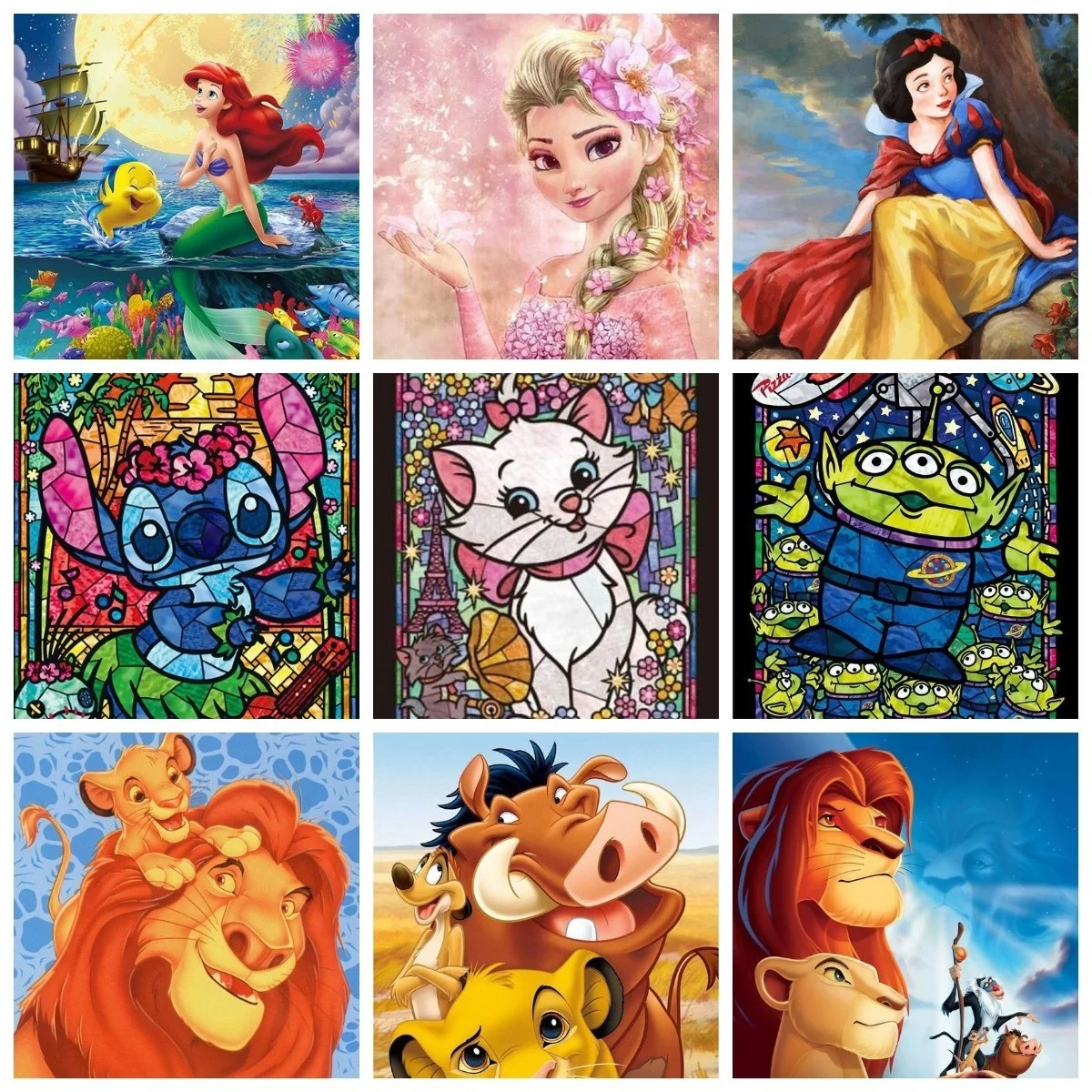 Disney Diamond Painting Mermaid Lilo Stitch Nani Cross Stitch Cartoon Round DIY 5D Diamond Embroidery Picture Rhinestone Art