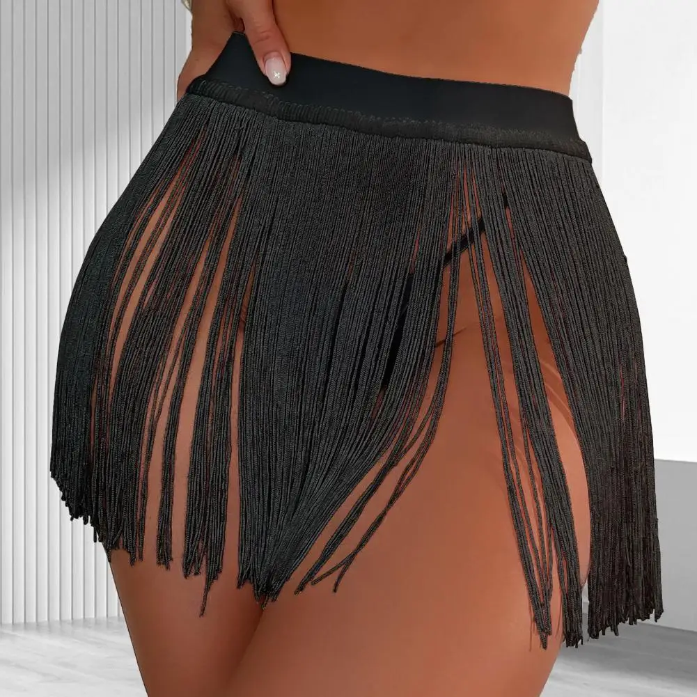 

High Waist Tassels Skirt Tassel Fringe High Waist Skirt For Women Sexy Summer Mini Skirt Clubwear Party Costume Solid Color