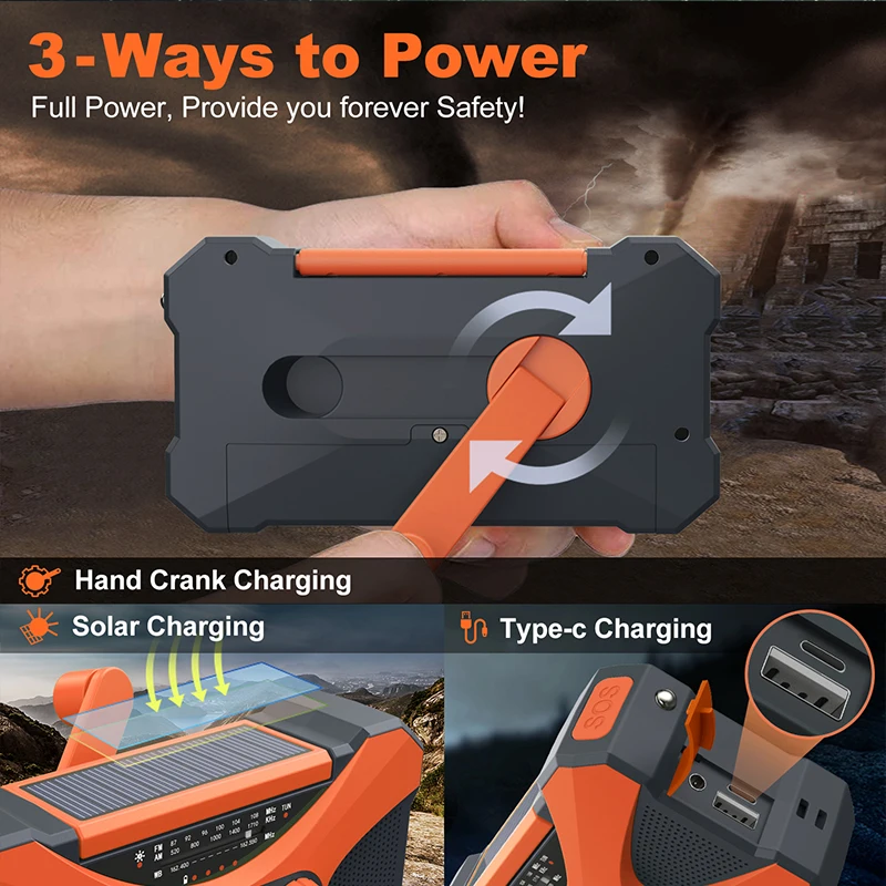 Emergency Flashlight Torch Solar Panel Power Bank 5