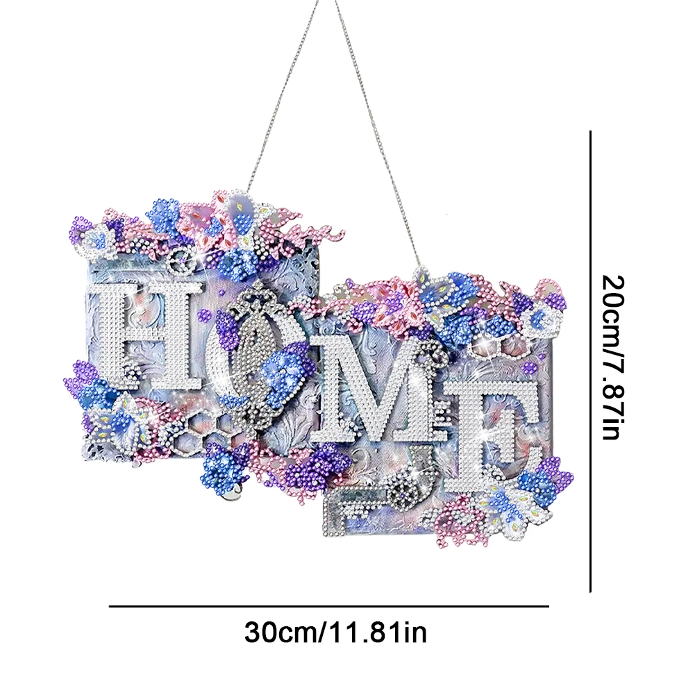 Acrylic Diamond Painting Hanging Pendant Single-Sided 5D DIY Diamond Painting Dots Pendant for Garden Window Decoration