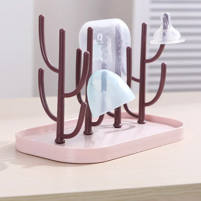 Detachable Tree-shaped Baby Bottle Drain Rack Baby Bottle Clean Storage Dustproof Drying Rack Pacifier Feeding Cup Holder