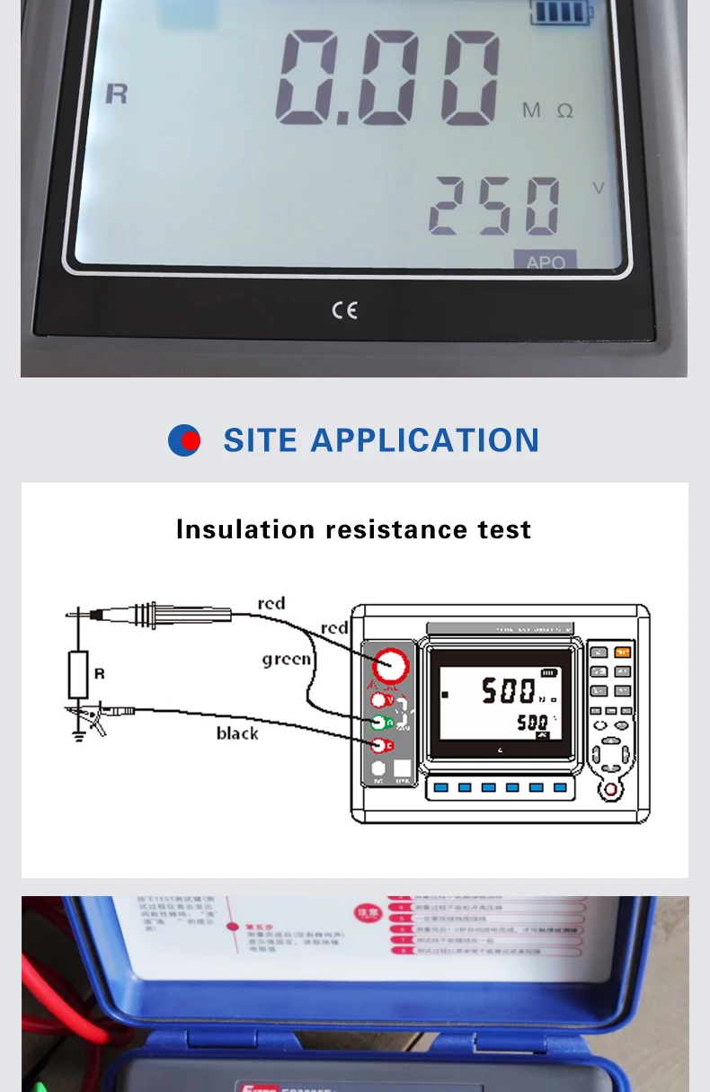 FUZRR ES3035E+ ES3035+ Digital Insulation Resistance Tester 10KV Double Insulati